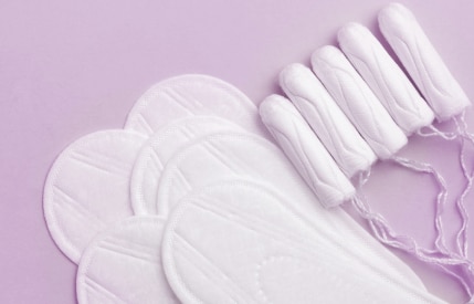 Sanitary pads and tampons for menstrual bleeding