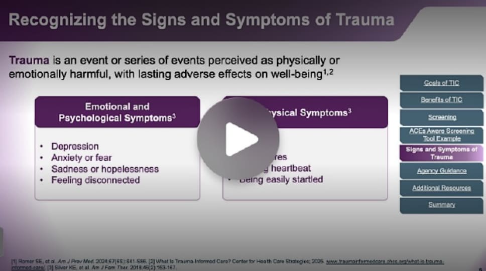 Video Thumbnail of Recognizing the Signs and Symptoms of Trauma Thumbnail