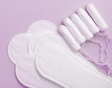 Sanitary pads and tampons for menstrual bleeding